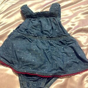 One piece romper blue jean dress